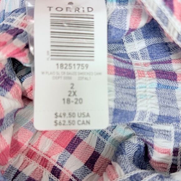 Torrid Pink & Blue Gingham Tank Top - Picture 8 of 8